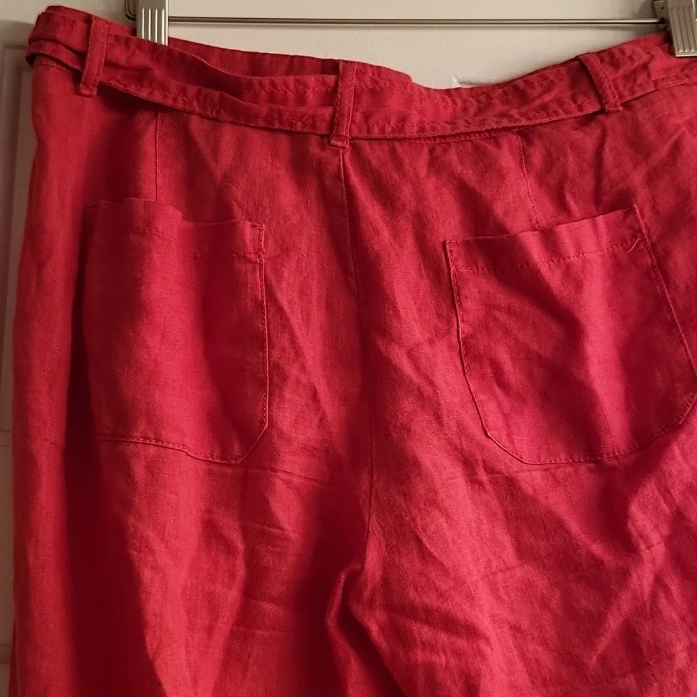 Red linen Banana Republic pants - Picture 2 of 7